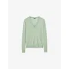 Joseph Womens Matcha Cashair V-neck Cashmere Jumper