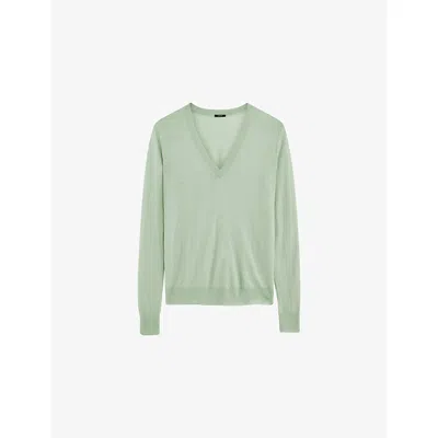 Joseph Womens Matcha Cashair V-neck Cashmere Jumper