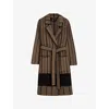 Joseph Chevron Jacquard Knitted Coat In Black/oak