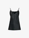 Joseph Womens  Clea V-neck Silk-satin Top In Black