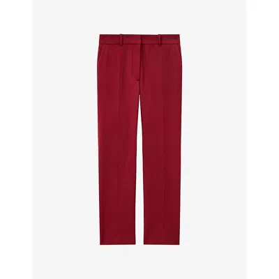 Joseph Womens Ruby Coleman Gabardine Stretch-woven Trousers In Red
