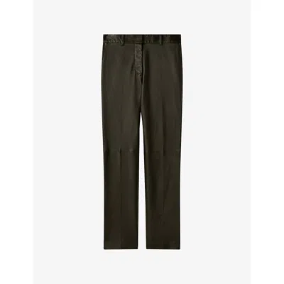 Joseph Womens  Coleman Slim-fit Leather Trousers In Brown