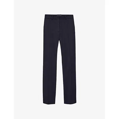 Joseph Womens Navy Coleman Slim-fit Stretch-woven Trousers In Blue