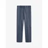 Joseph Coleman Leather Stretch Trousers In Harbour