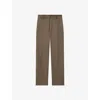 Joseph Womens Mushroom Coleman Straight-leg Stretch-garbadine Trousers In Brown