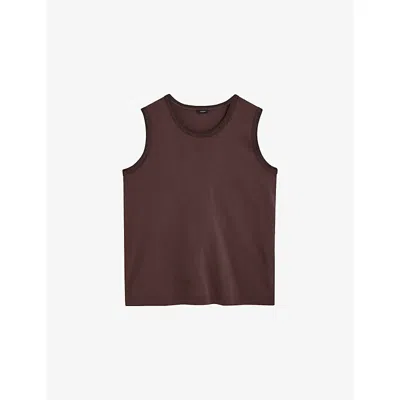 Joseph Womens Ebony Comfort Cotton Tank Top