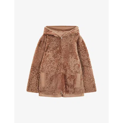 Joseph Beige Cosser Reversible Shearling Coat In Blusher