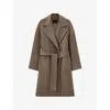 Joseph Womens Mushroom Costa Double-faced Wool And Cashmere-blend Coat In Brown