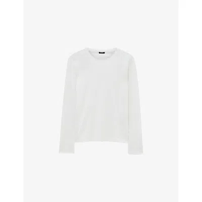 Joseph Womens Off White Cotton-silk Jersey T-shirt