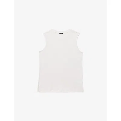 Joseph Womens Off White Cotton-silk Jersey Tank Top