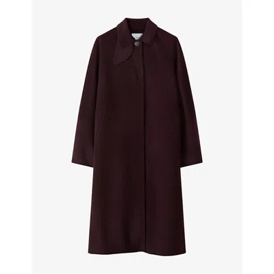 Joseph Womens  Dona Double-faced Wool And Cashmere Coat In Burgundy