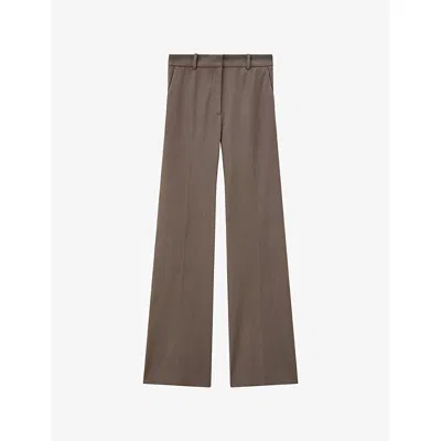 Joseph Womens Mushroom Gabardine Stretch Queen Woven Trousers In Brown