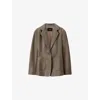 Joseph Womens Glenview Single-breasted Leather Blazer Mushroom In Brown