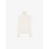 Joseph Womens Ivory High-neck Long-sleeved Silk-blend Top Xs In Neutral