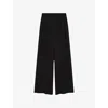 Joseph Womens Black Hulin Wide-leg Silk Trousers In Black