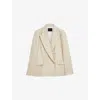 Joseph Womens Oyster White Chapone Double-breasted Stretch-woven Jacket In Oat