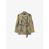 Joseph Joubert Tie Dye Silk Jacket In Desert Sand/navy