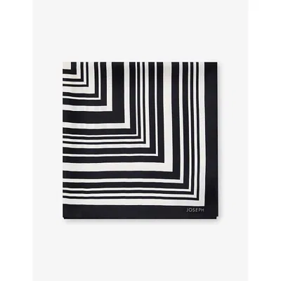 JOSEPH WOMENS BLACK/WHITE KENZA STRIPE SILK SCARF
