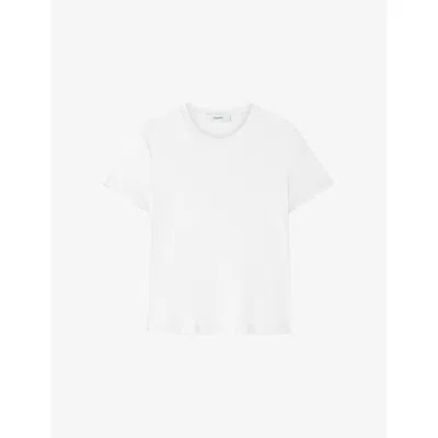 Joseph Womens White Livia Short-sleeved Cotton-jersey T-shirt