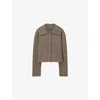 Joseph Womens Mushroom Milano Stretch-knit Short Jacket In Brown