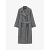 Joseph Womens Ivory/smoke Navarre Linear Double-face Wool Coat
