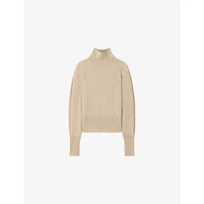 Joseph Oxna Light Pure Cashmere High Neck Jumper In Neutral