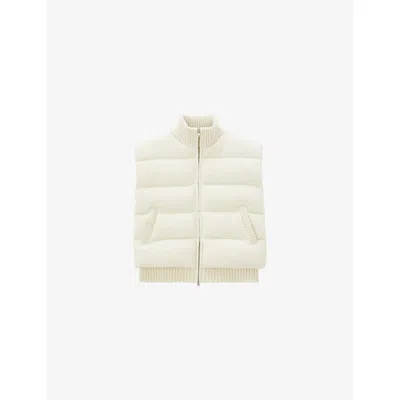 JOSEPH WOMENS JOSEPH QUILTED RIBBED WOOL-KNIT DOWN GILET