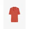 Joseph Womens Sundown Ribbed V-neck Knitted Polo Top Xs In Pink