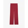 Joseph Sahel Crepe De Chine Silk Trousers In Red
