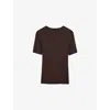 Joseph Satin Rib Knit Top In Ebony