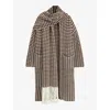 Joseph Waffle Knit Coat In Ivory/arabica
