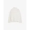 Joseph Light Cardigan Stitch High Neck Jumper In Ivory