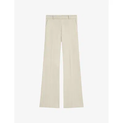 JOSEPH WOMENS QUAIL TAFIRA FLARED-LEG STRETCH-WOVEN TROUSERS