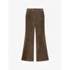 Joseph Womens Mushroom Tafira Stretch-suede Trousers In Brown