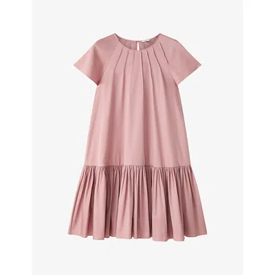 Joseph Womens Musk Tazi Short-sleeved Cotton Mini Dress In Pink