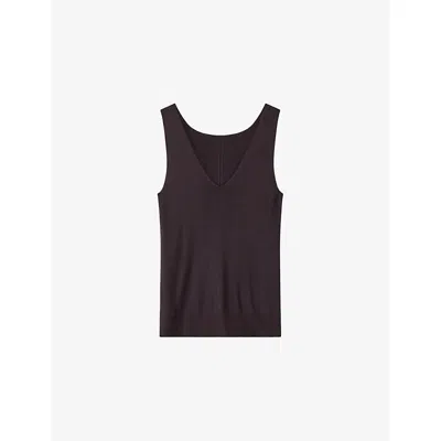 Joseph Womens Espresso Tell Silk Knit Vest Top In Brown