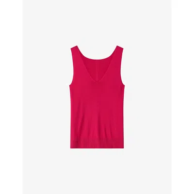 Joseph Womens Fuchsia Tell Silk Knit Vest Top In Red