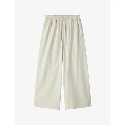 Joseph Womens Sandstone Thurla Wide-leg Cotton Trousers In Neutral
