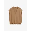 Joseph Light Pure Cashmere Vest In Oak