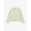Joseph Womens Affogato V-neck Relaxed-fit Merino-wool Cardigan In Neutral