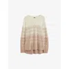 Joseph Weave Knit Round Neck Jumper In Ivory/blusher