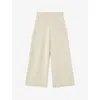 Joseph Womens Affogato Wide-leg Cropped Wool-blend Culottes In Neutral