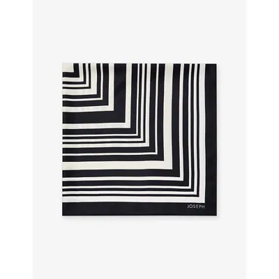 Joseph Womens Black/white Zenza Striped Silk Scarf