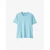 Joseph Womens Lagoon Round-neck Regular-fit Cotton And Silk-blend T-shirt
