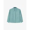 Joseph Womens Satie Patch-pocket Relaxed-fit Cotton And Silk-blend Shirt Lagoon