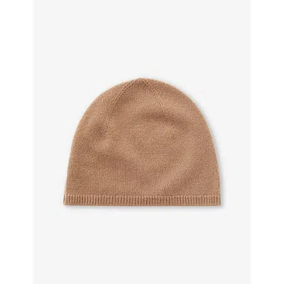 Joseph Womens Light Ribbed-trim Cashmere Beanie Hat Blusher