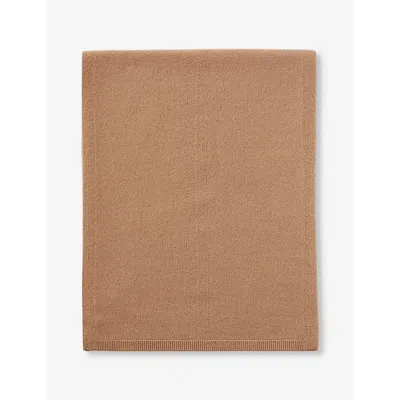 Joseph Womens Light Ribbed-trim Cashmere Scarf Blusher