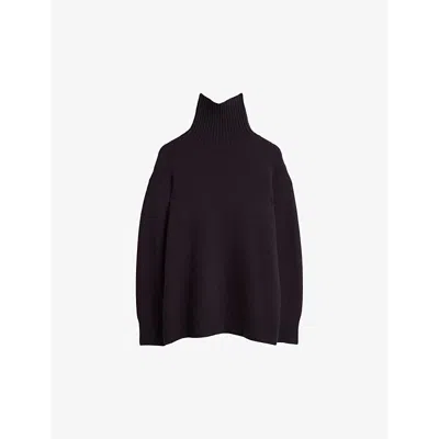 Joseph Luxe Cashmere High Neck Jumper In Aurora Purple