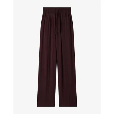 Joseph Womens Mahogany Dee Wide-leg Crepe Trousers