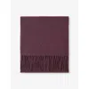 Joseph Womens Maraschino Cecile Brand-embroidered Wool Scarf In Red
